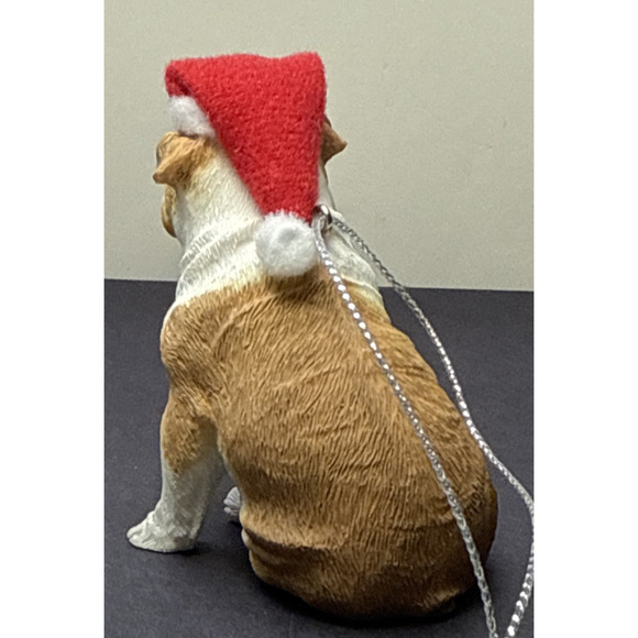 Vintage Sandicast Bulldog Puppy Dog Fawn Ornament Hat Box - Picture 6 of 16